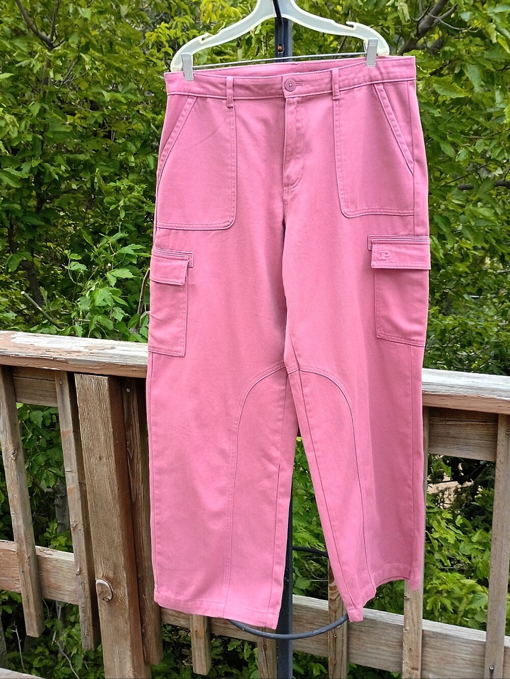 PINK Victoria's Secret Dusty Rose Cargo Pants sz L - Picture 11 of 15